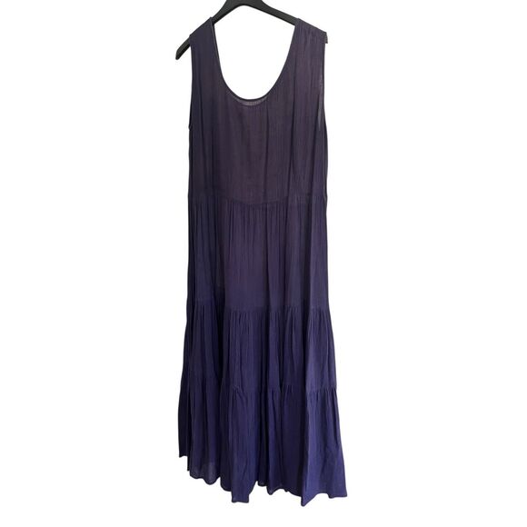 Sarah Arizona vintage Purple Cotton Tiered Maxi Dress M/L Boho Cottage-core - Picture 1 of 4